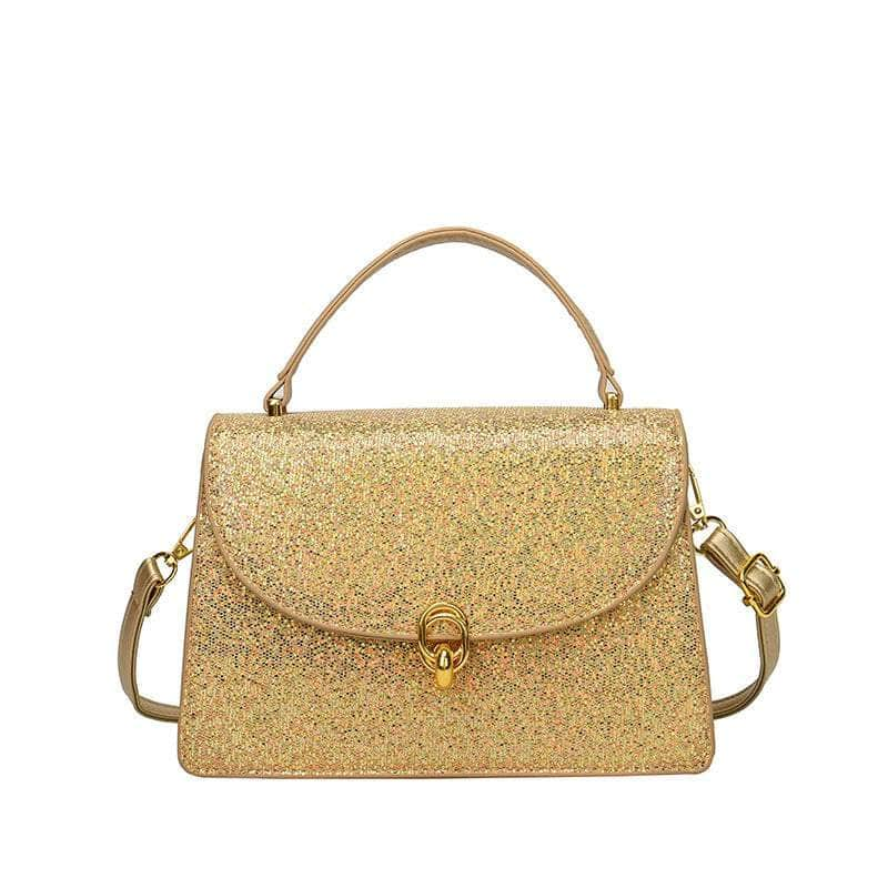 Elegant Top Handle Shoulder Handbag Gold