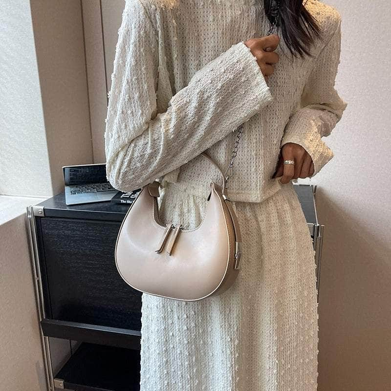 Elegant Underarm Crossbody Crescent Handbag