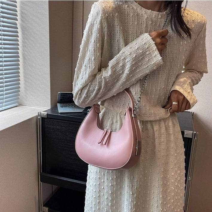 Elegant Underarm Crossbody Crescent Handbag