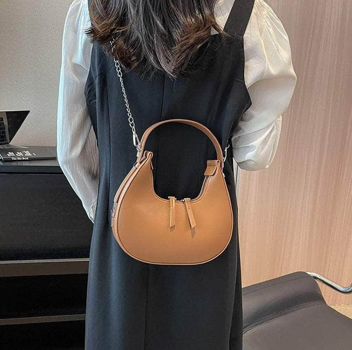 Elegant Underarm Crossbody Crescent Handbag