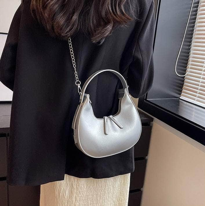 Elegant Underarm Crossbody Crescent Handbag