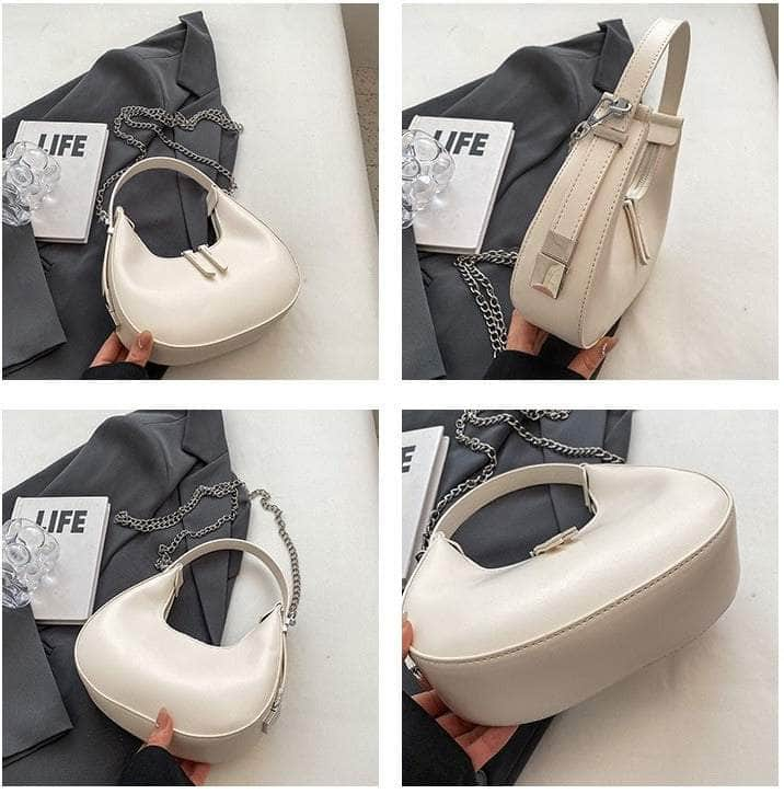 Elegant Underarm Crossbody Crescent Handbag