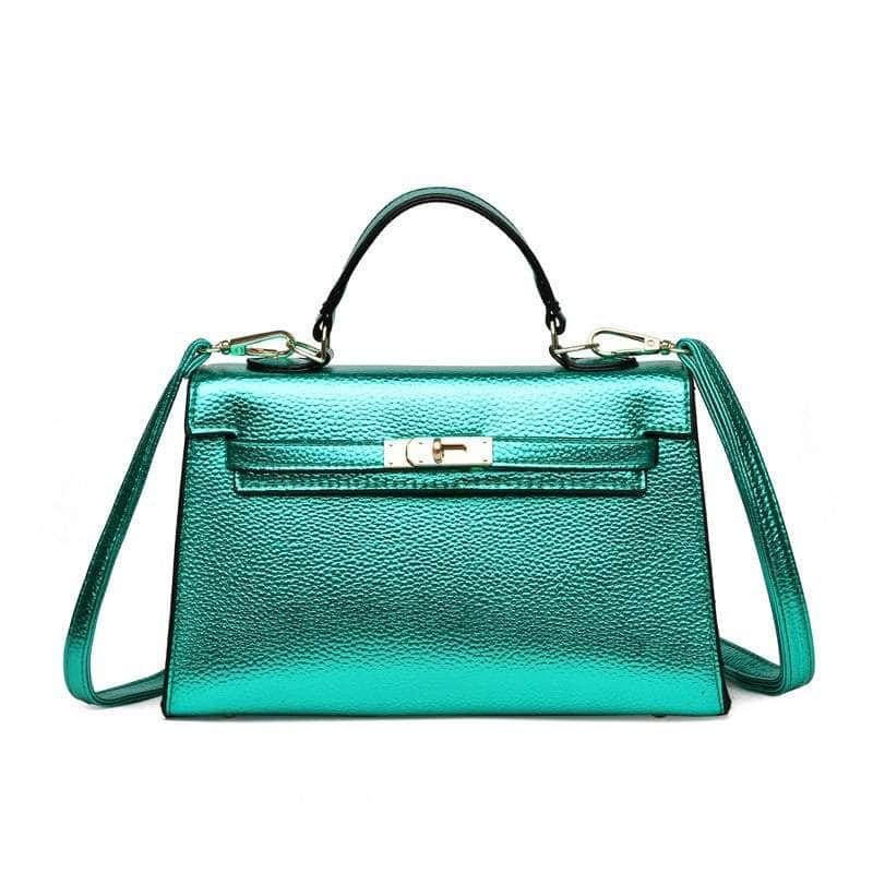 Elegant Vegan Leather Crossbody Shoulder Handbag Green