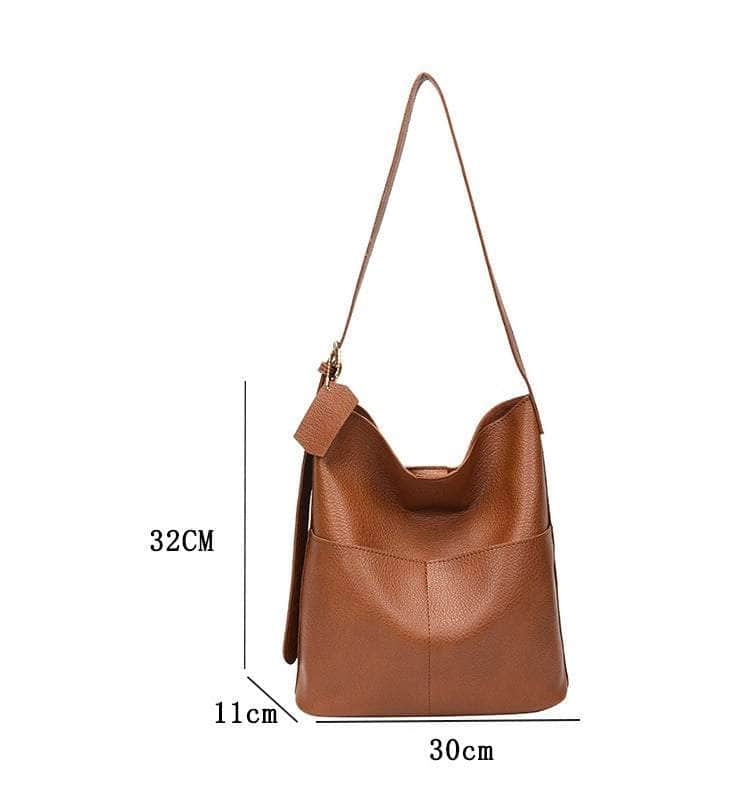 Elegant Women's Bucket Bag in Vegan Leather