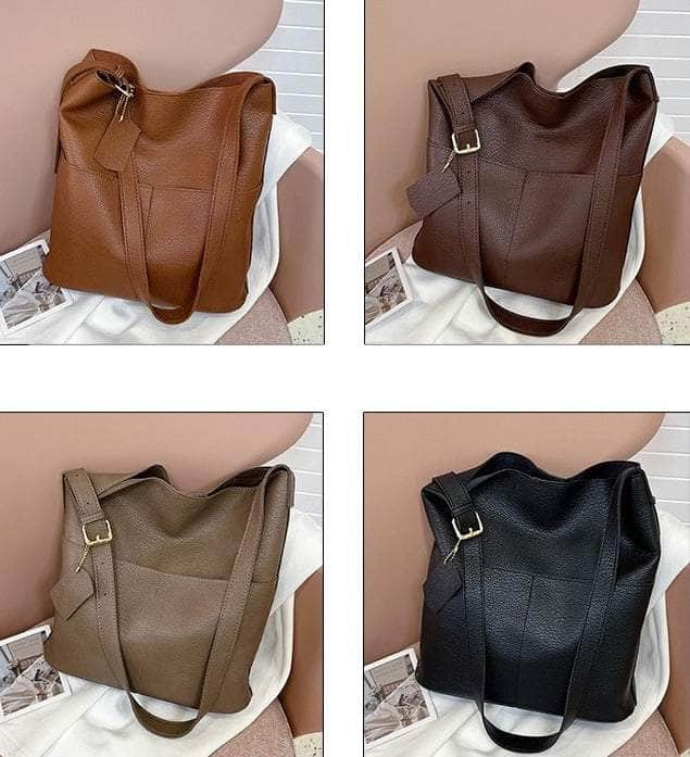 Elegant Women's Bucket Bag in Vegan Leather