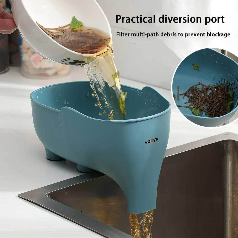 Elephant Drain Basket - Multi-purpose Kitchen Storage, Household Fruit and Vegetable Plastic Drain Basket