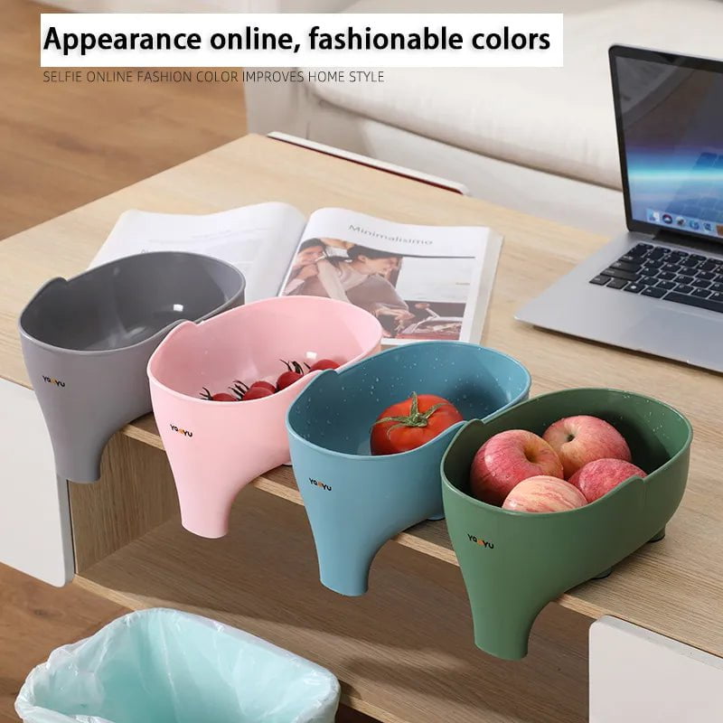 Elephant Drain Basket - Multi-purpose Kitchen Storage, Household Fruit and Vegetable Plastic Drain Basket