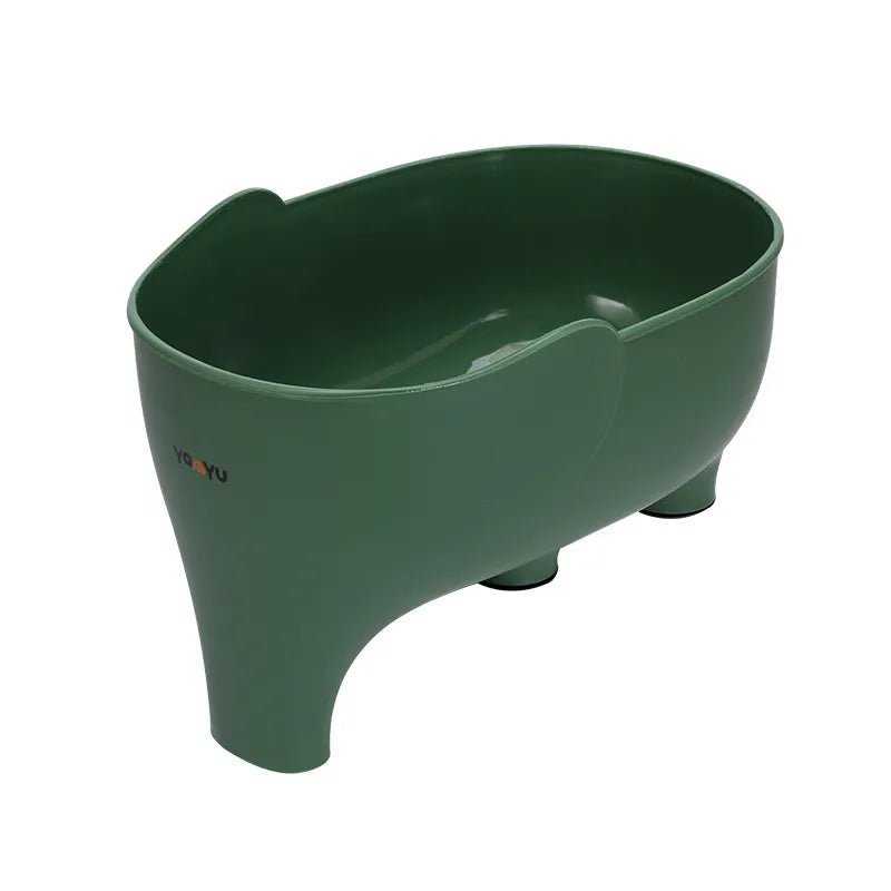 Elephant Drain Basket - Multi-purpose Kitchen Storage, Household Fruit and Vegetable Plastic Drain Basket green
