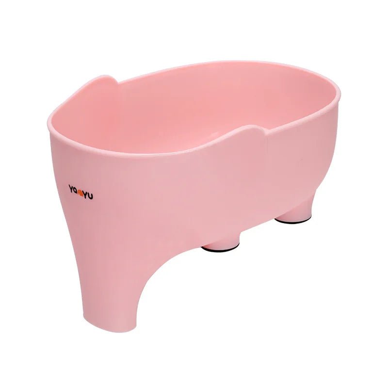 Elephant Drain Basket - Multi-purpose Kitchen Storage, Household Fruit and Vegetable Plastic Drain Basket Pink