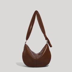 Elevated Arm-Friendly Leather Shoulder Bag Coffee