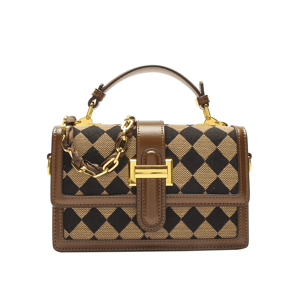 Embossed Plaid Retro Armpit Bag