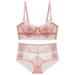 Embroidered Lace Bra Panty Set