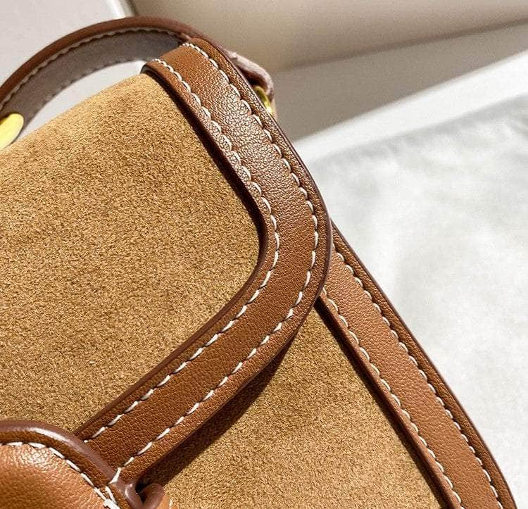 Embroidery Detail Suede Timeless Mini Handbag