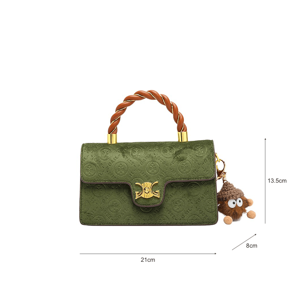 Emerald Color Block Gold Accented Mini Handbag