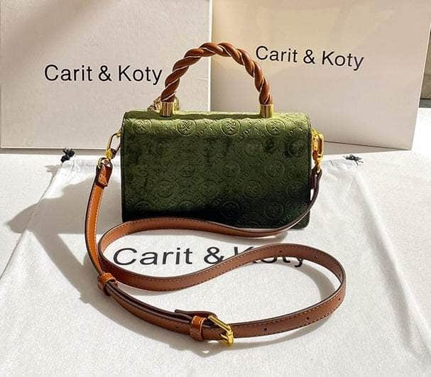 Emerald Color Block Gold Accented Mini Handbag