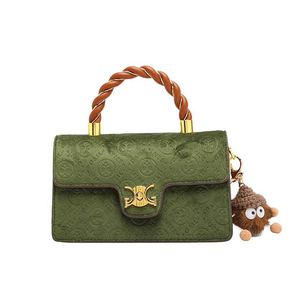 Emerald Color Block Gold Accented Mini Handbag