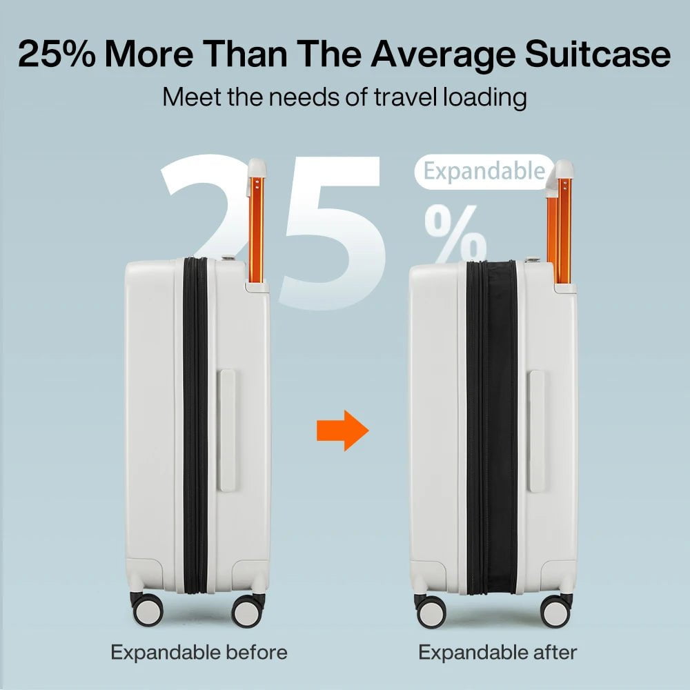 Expandable Carry On: Lightweight, Spinner Wheels, TSA Lock