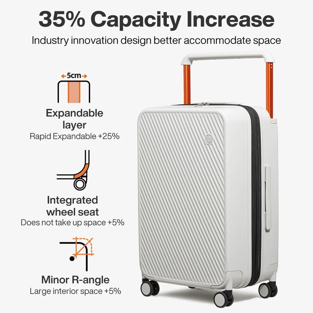 Expandable Carry On: Lightweight, Spinner Wheels, TSA Lock