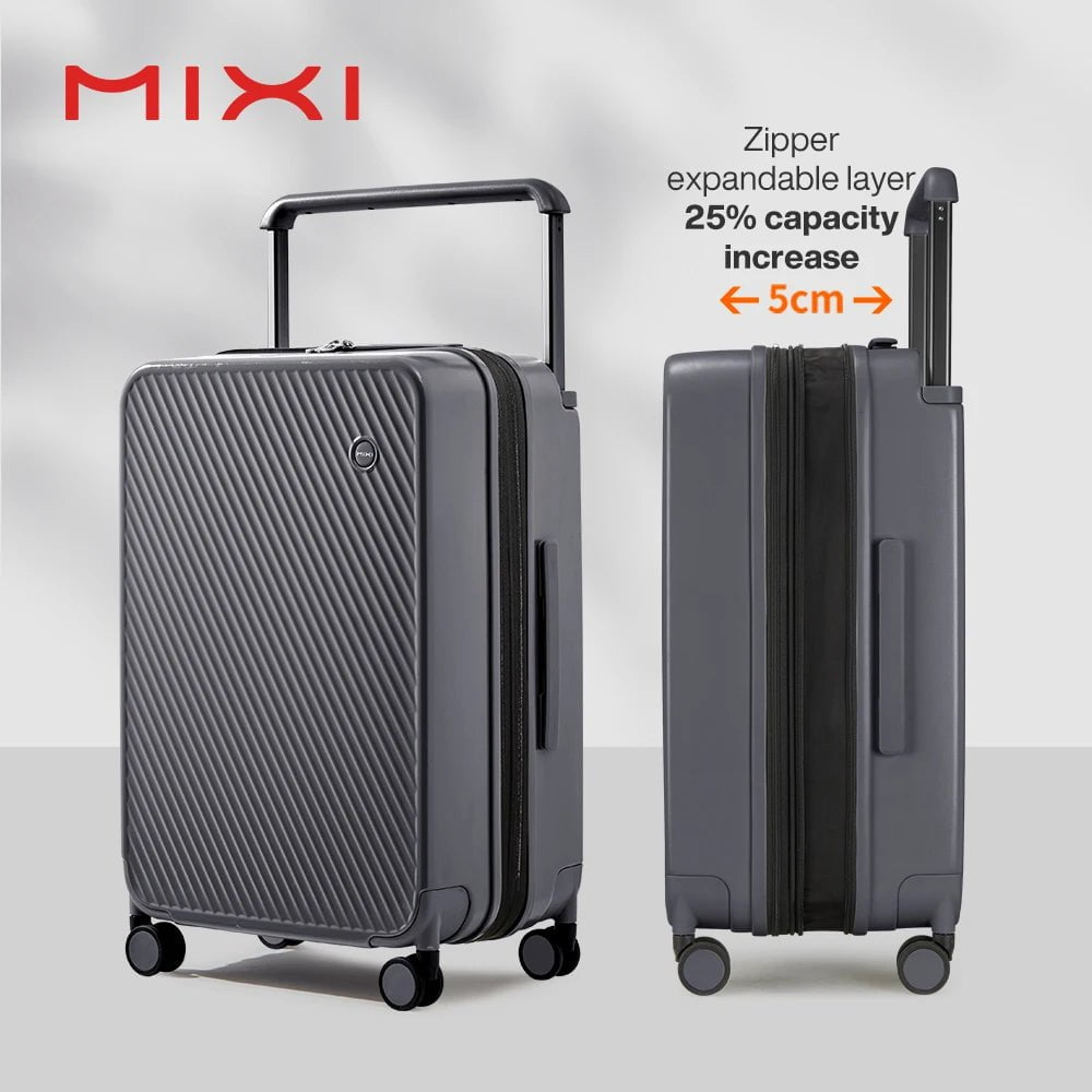 Expandable Carry On: Lightweight, Spinner Wheels, TSA Lock Rock Gray / 20 inch carry on / CHINA