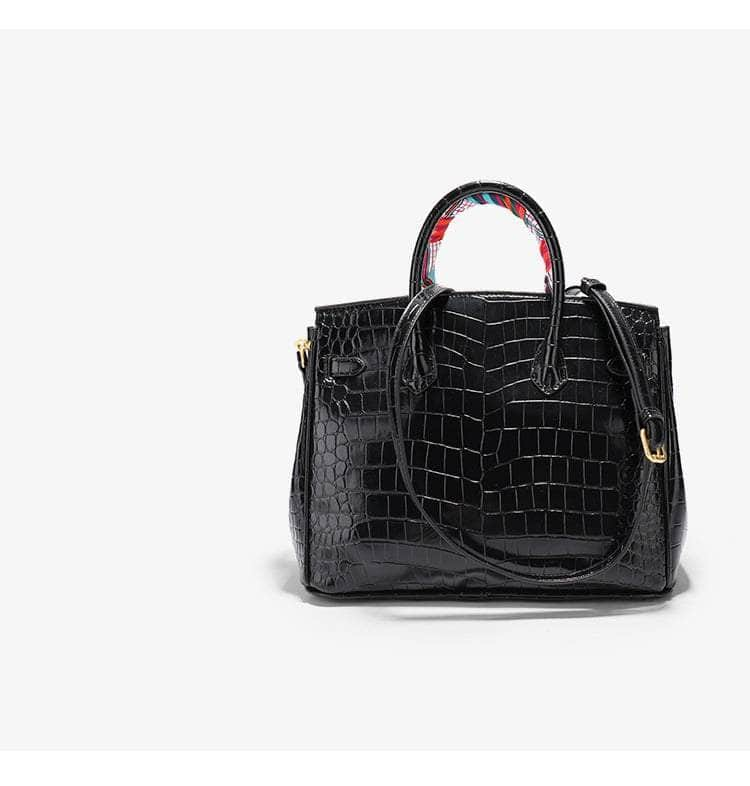 Exquisite Crocodile Handbag with Polished Gold Hardware