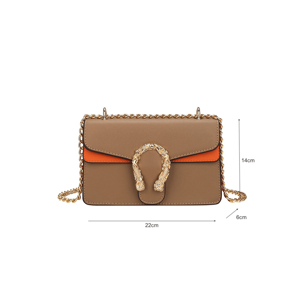 Exquisite Crossbody Bag with Snake Buckle