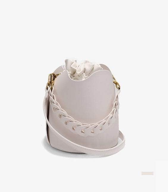 Exquisite Leather Bucket Bag Light Pink