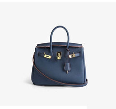 Exquisite Leather Handbag Blue / Small