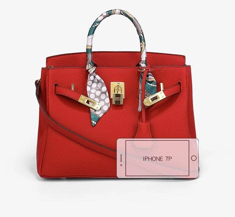 Exquisite Leather Handbag Red / Large