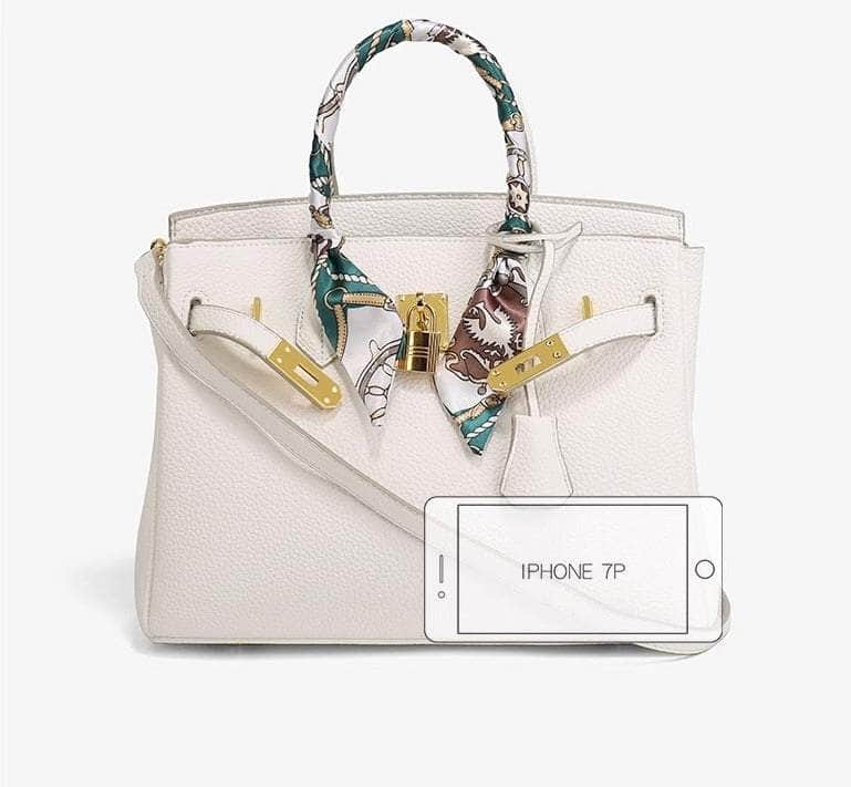 Exquisite Leather Handbag White / Large