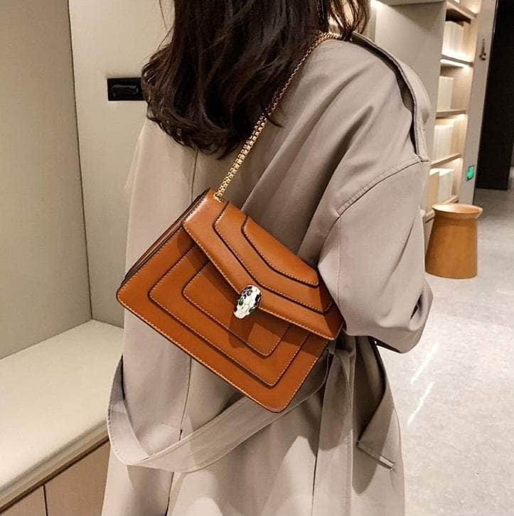 Exquisite Leather Shoulder Crossbody Bag with a Flap Closure