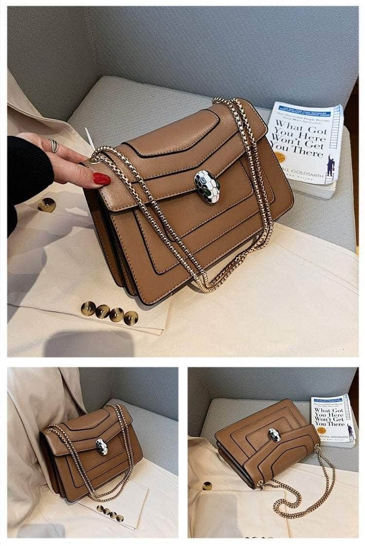 Exquisite Leather Shoulder Crossbody Bag with a Flap Closure