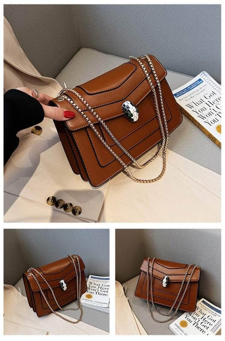 Exquisite Leather Shoulder Crossbody Bag with a Flap Closure