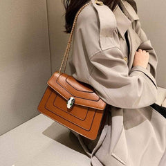 Exquisite Leather Shoulder Crossbody Bag with a Flap Closure