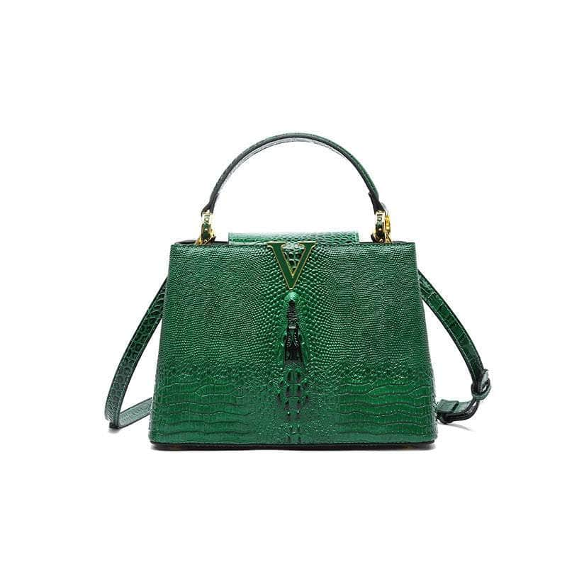 Exquisite Reptile-Inspired Leather Pattern Handbag