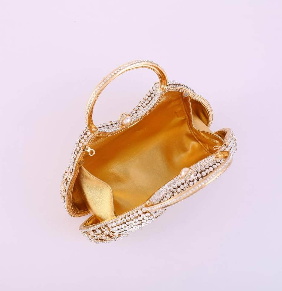 Extravagant Crystal Embellished Tote Handle Tote Purse