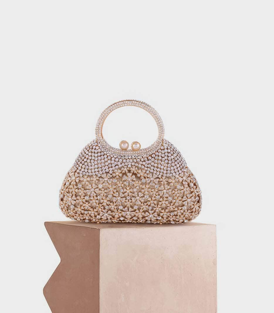 Extravagant Crystal Embellished Tote Handle Tote Purse