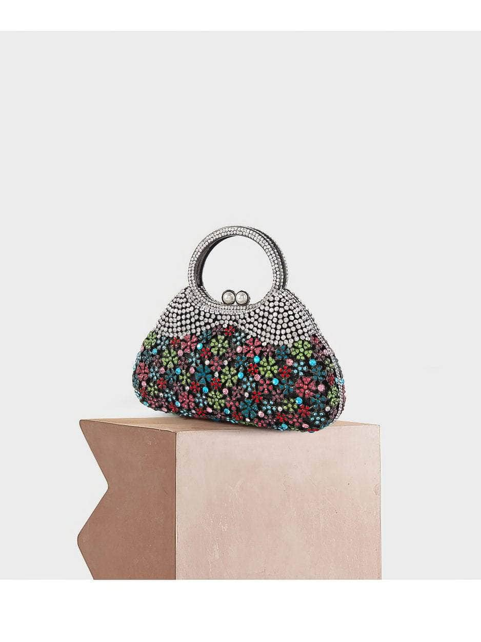 Extravagant Crystal Embellished Tote Handle Tote Purse