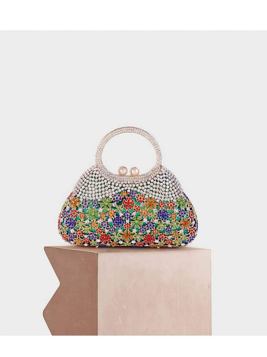 Extravagant Crystal Embellished Tote Handle Tote Purse