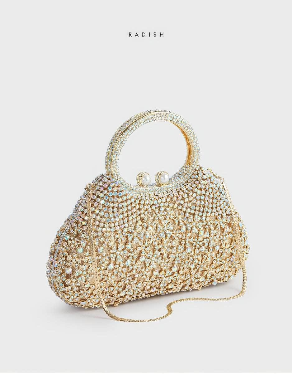 Extravagant Crystal Embellished Tote Handle Tote Purse