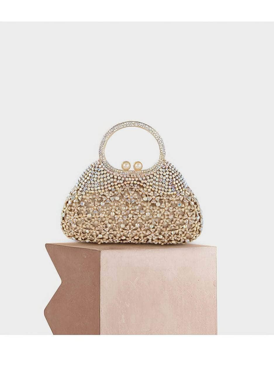 Extravagant Crystal Embellished Tote Handle Tote Purse