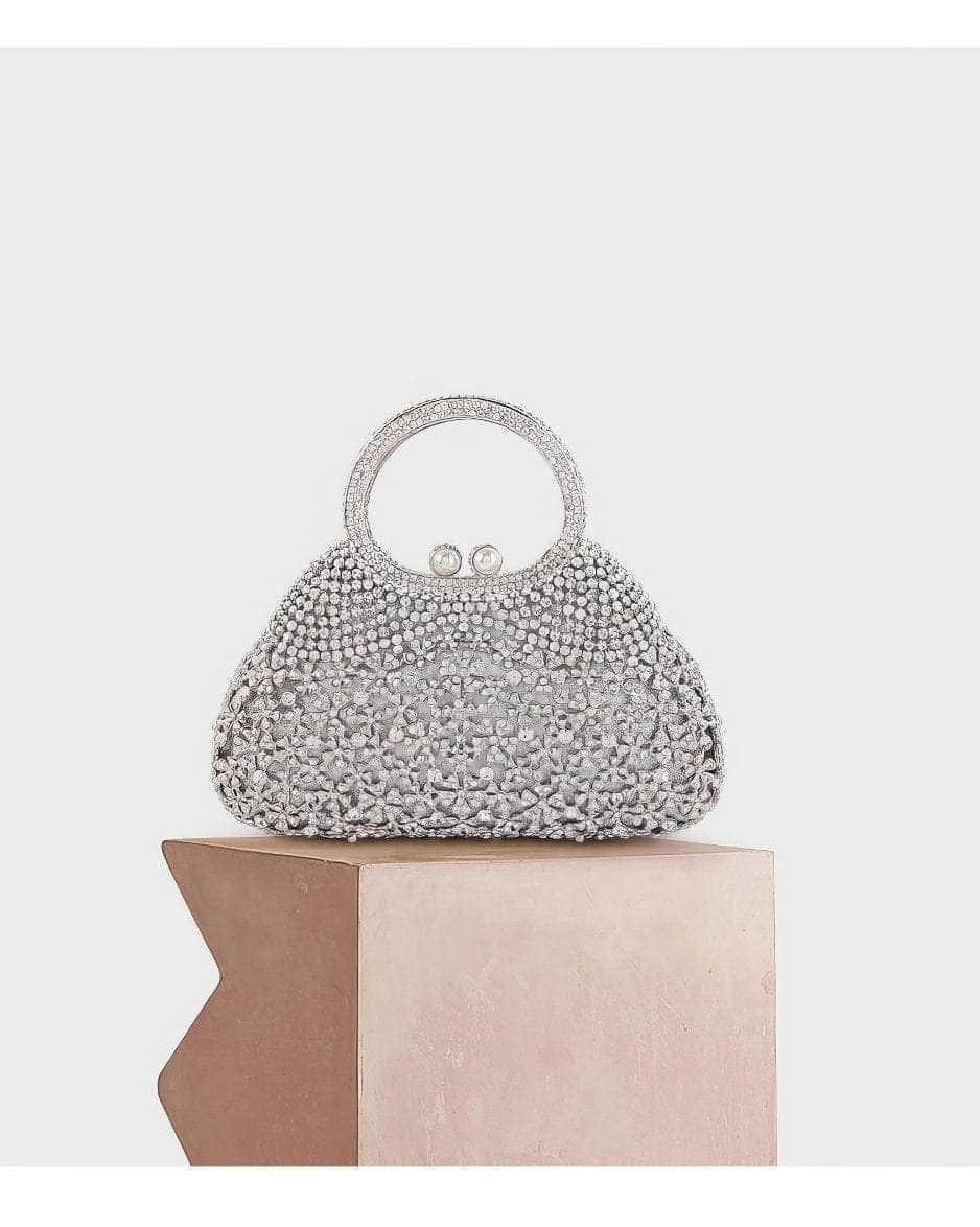 Extravagant Crystal Embellished Tote Handle Tote Purse