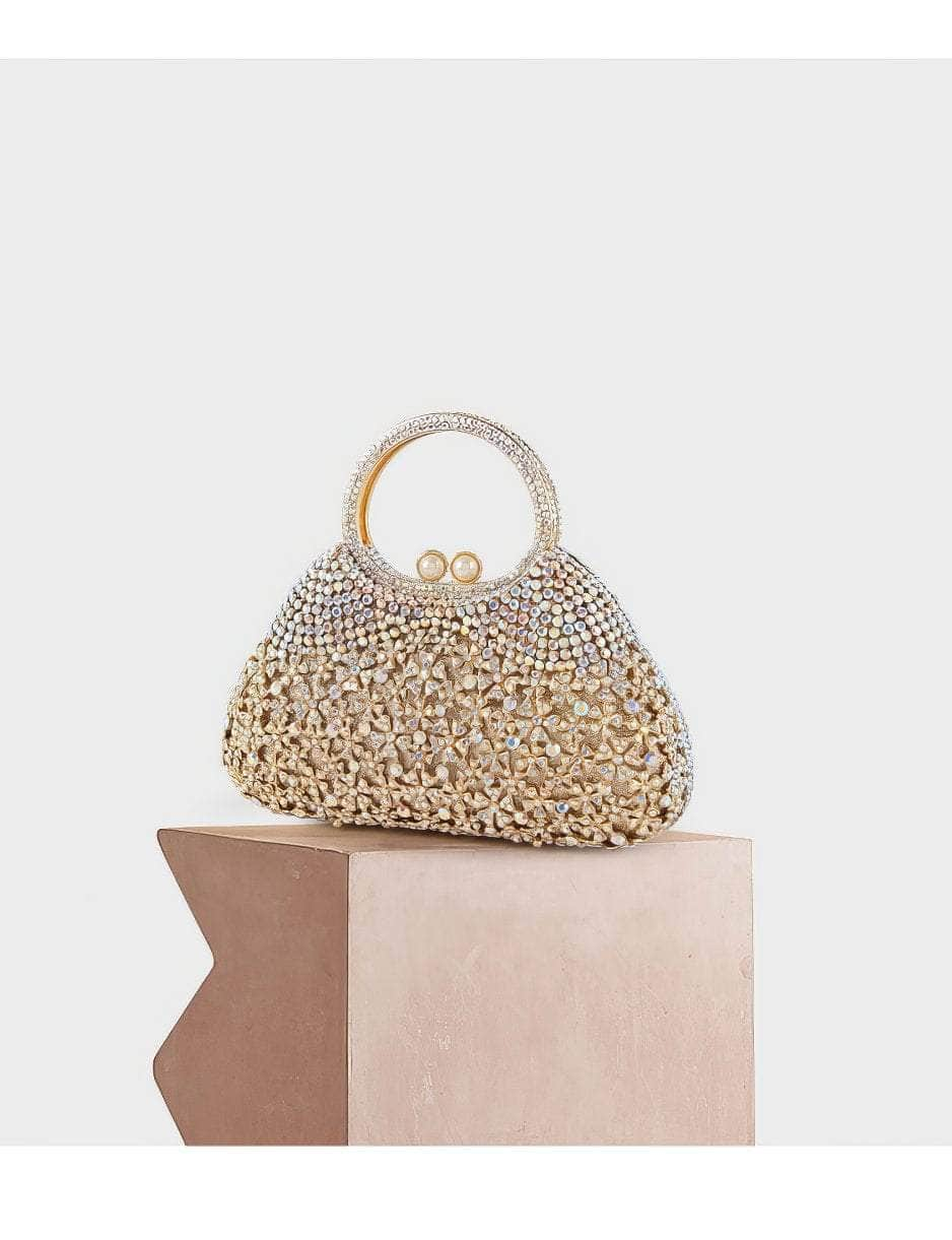 Extravagant Crystal Embellished Tote Handle Tote Purse