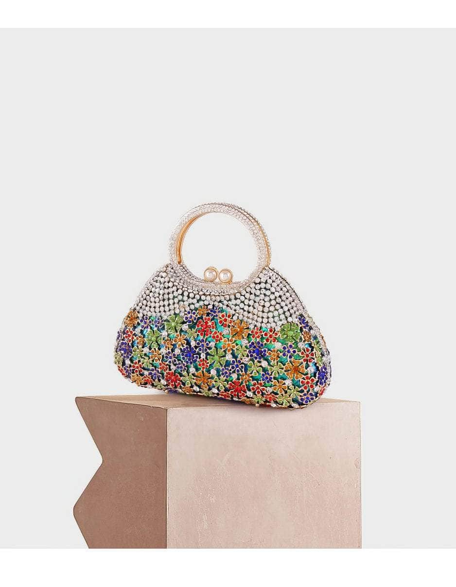 Extravagant Crystal Embellished Tote Handle Tote Purse