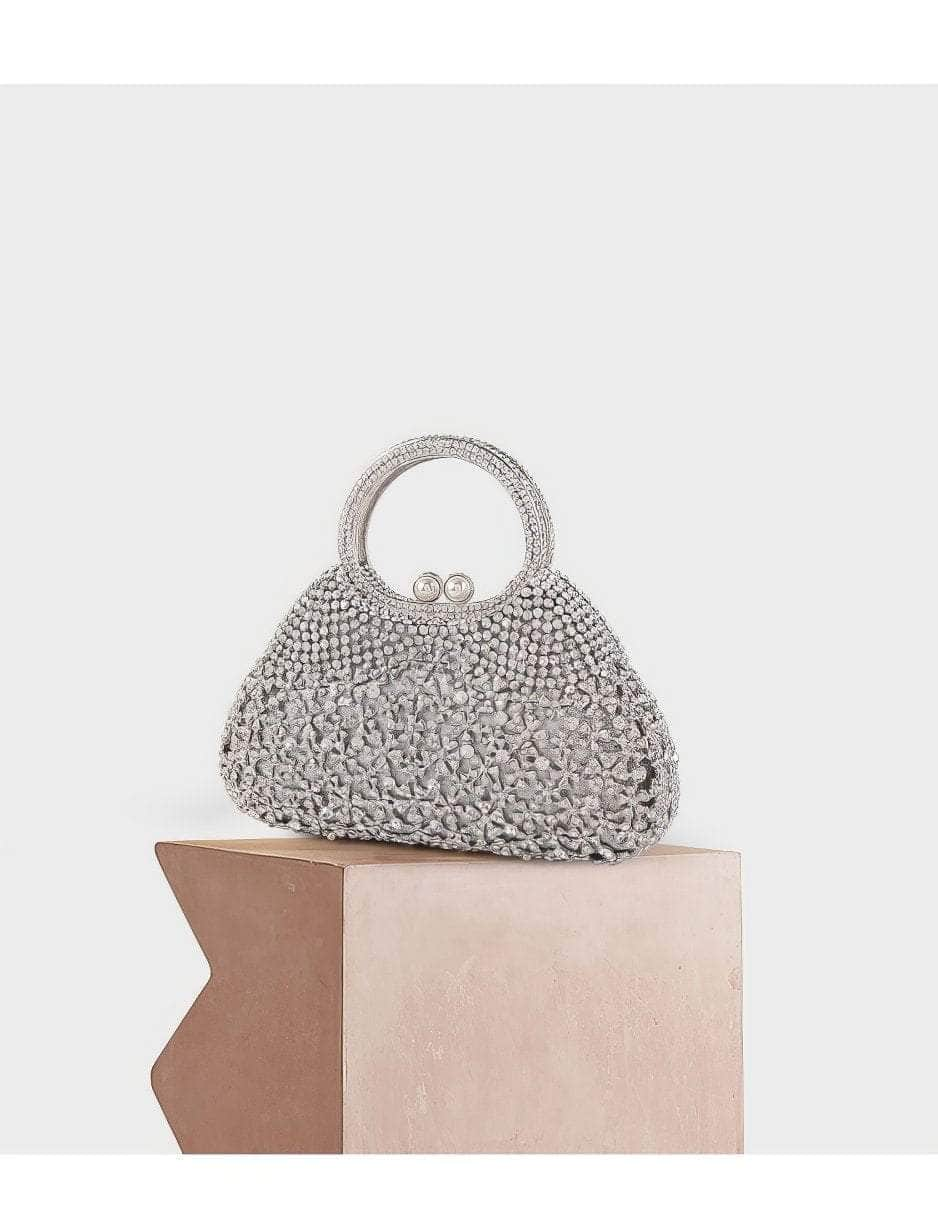 Extravagant Crystal Embellished Tote Handle Tote Purse