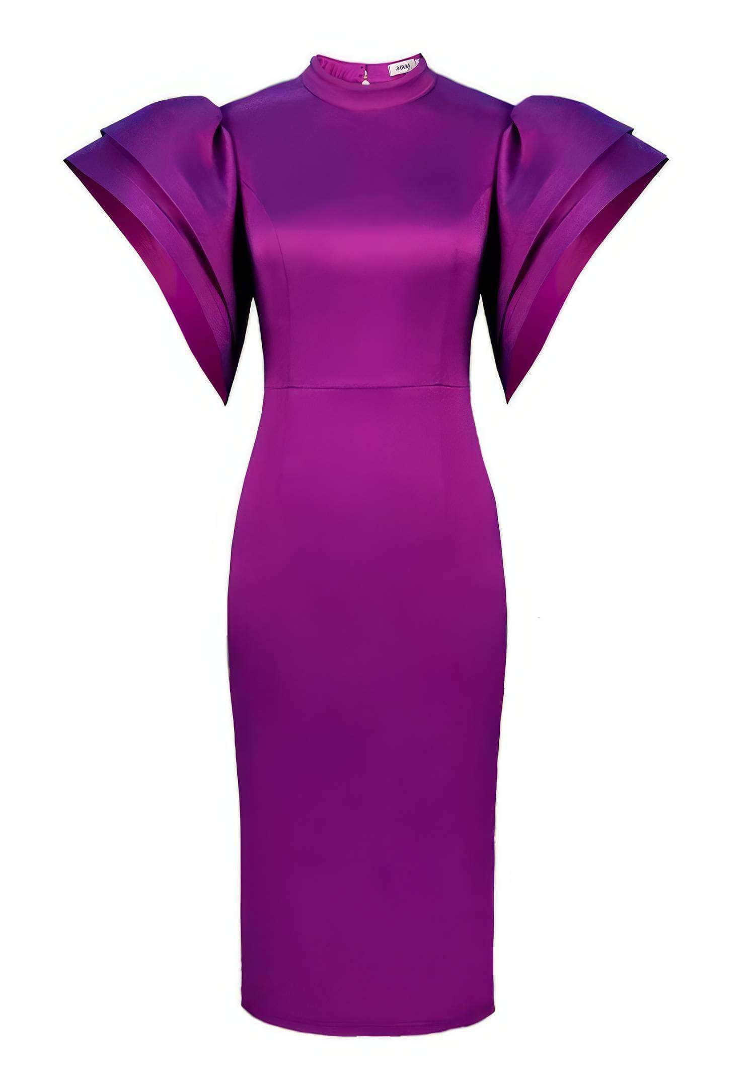 Extravagant Large Bell Sleeves Midi Bodycon Dress