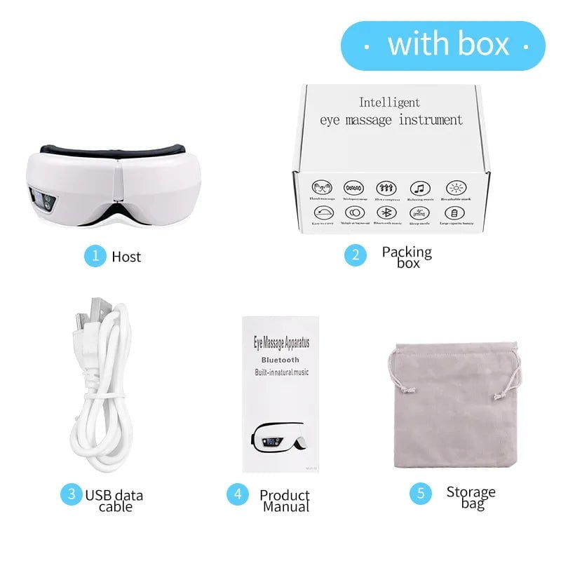 Eye Massager With Heat - Smart Airbag Vibration, Bluetooth, Eye Care Compression R-277-WB