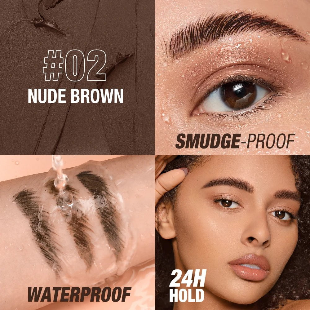 Eyebrow Pomade Brow Gel Wax: 2-IN-1 Waterproof Long Lasting Creamy Texture Eye Brow Tint Enhancers Cosmetics Makeup