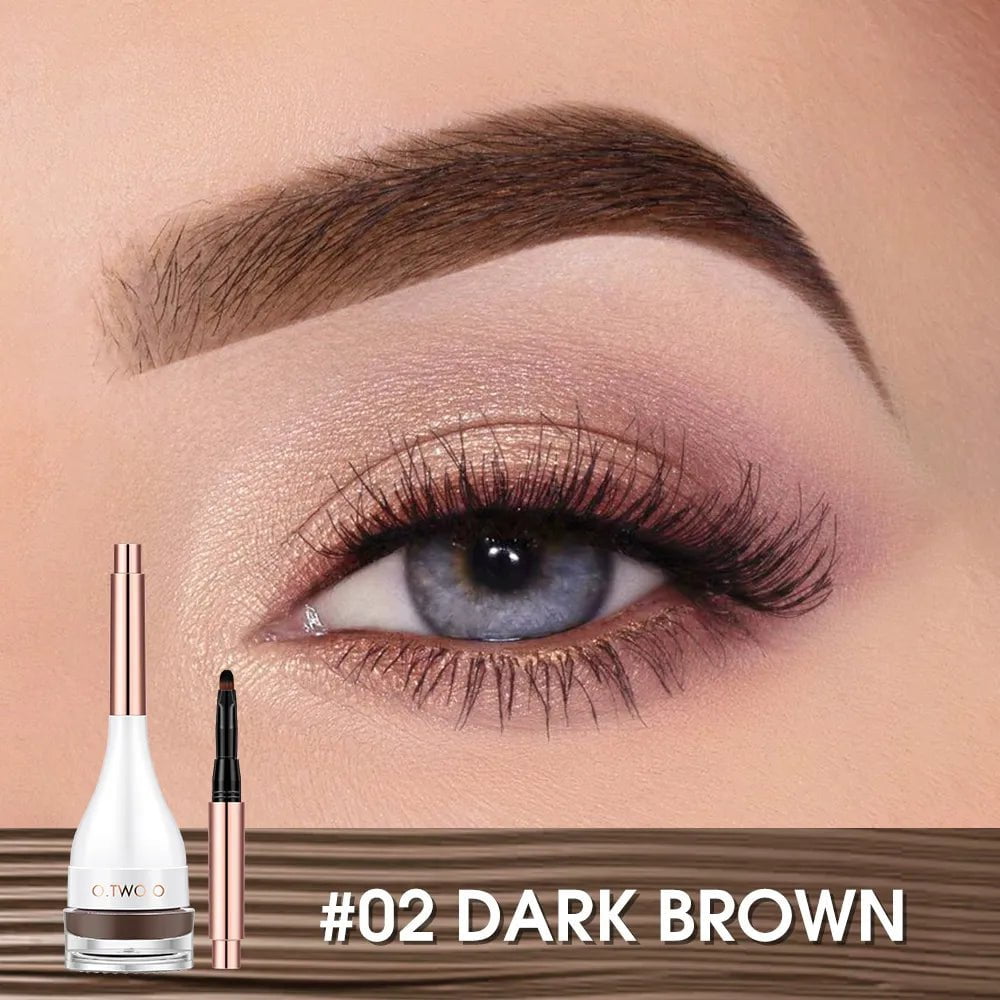 Eyebrow Pomade: Brow Mascara, Natural Waterproof, Long Lasting Creamy Texture - 4 Colors Tinted, Sculpted Brow Gel with Brush 02 / CHINA
