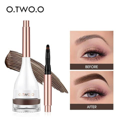 Eyebrow Pomade: Brow Mascara, Natural Waterproof, Long Lasting Creamy Texture - 4 Colors Tinted, Sculpted Brow Gel with Brush