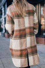 Pocketed Plaid Collared Neck Shacket